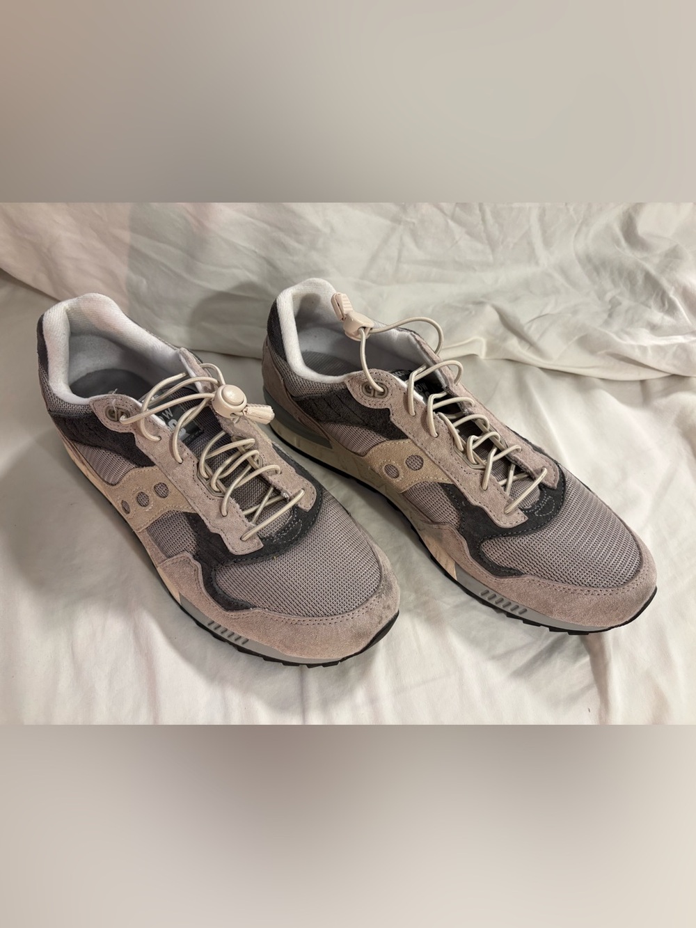 Saucony Shadow 5000 "Sand/White" Retro Sneakers — Men's Size 12 👟